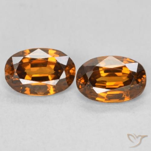 1.60ctw Natürlicher Tiefes bräunliches Orange Zirkon, Oval, VVS-VS