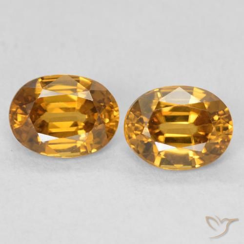 1.16ctw Natürlicher Mittel Orange-Gold Zirkon, Oval, VVS-VS
