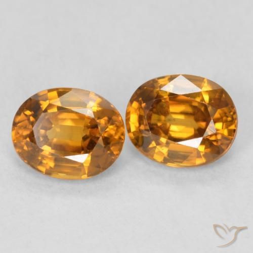 1.22 ct natürliche orange-braun Zirkon-Edelsteine, Oval, VVS-VS