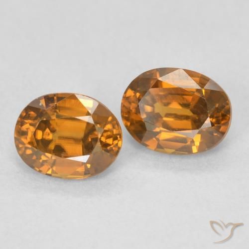 1.17 ct natürliche tieforange Zirkon-Edelsteine, Oval, VVS-VS