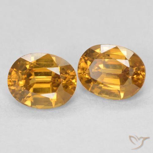 1.25 ct natürliche tieforange Zirkon-Edelsteine, Oval, VVS-VS