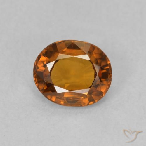 0.88ct Natürlicher tieforange Zirkon, Oval, VVS-VS