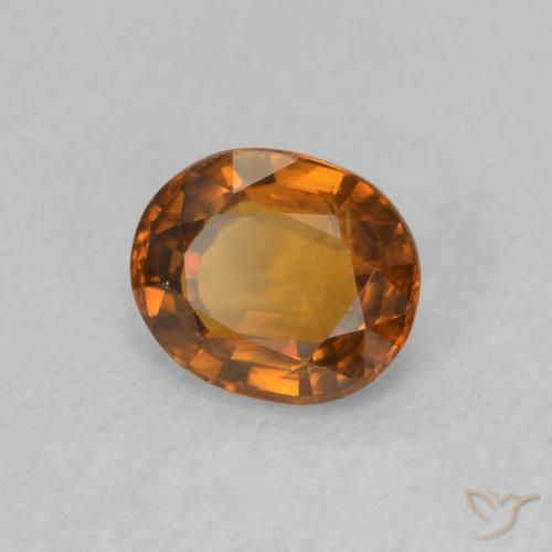 9,17 ctw natürlicher tieforange Zirkon, Oval, VVS-VS