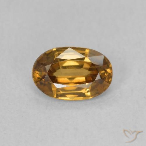 0.72ct Natürlicher gold-braun Zirkon, Oval, VVS-VS
