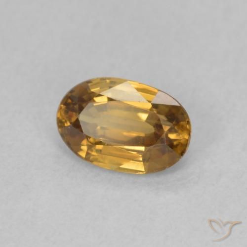 9,17 ctw natürlicher gold-braun Zirkon, Oval, VVS-VS