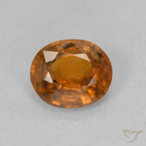 0.96ct Natürlicher tieforange Zirkon, Oval, VS