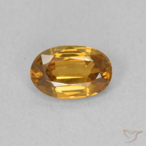 0.63ct Natürlicher Mittelorange Zirkon, Oval, VVS-VS