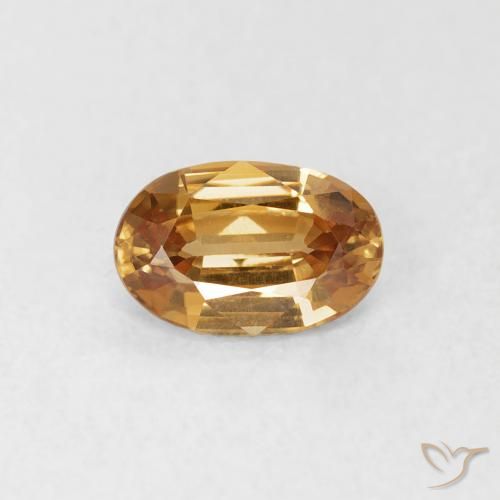 0.69ct Natürlicher gold-braun Zirkon, Oval, VVS-VS, Photo A
