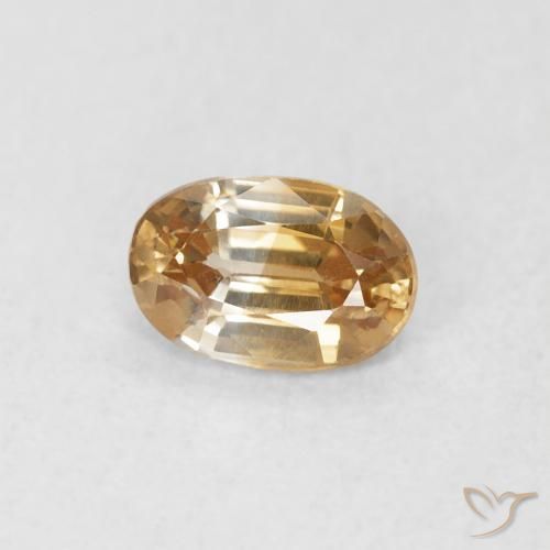 9,17 ctw natürlicher Golden-Pfirsich Zirkon, Oval, VVS-VS