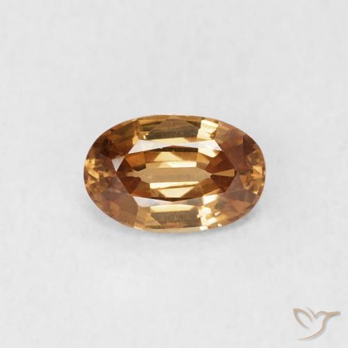 0.63ct Natürlicher gold-braun Zirkon, Oval, VVS-VS