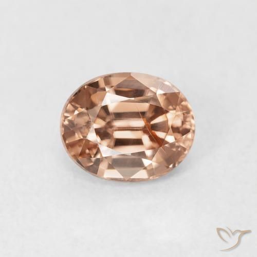 1.00ct Natürlicher Light Grapefruit Pink Zirkon, Oval, VS