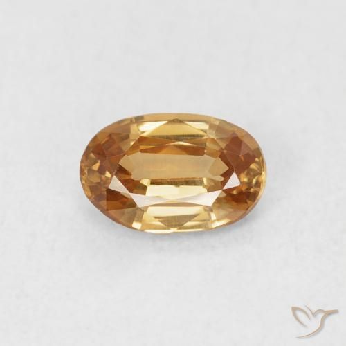 0.67ct Natürlicher Mittleres Gold Zirkon, Oval, VVS-VS