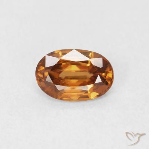 0.67ct Natürlicher Mittelorange Zirkon, Oval, VVS-VS
