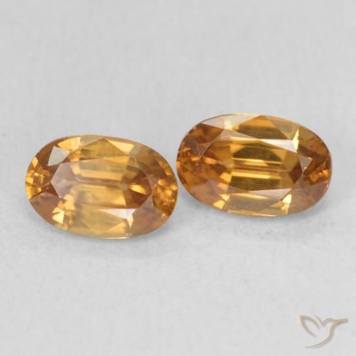 1.53 ct natürliche tieforange Zirkon-Edelsteine, Oval, VVS-VS