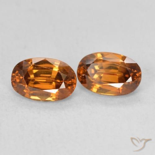 1.66 ct natürliche Mittelorange Zirkon-Edelsteine, Oval, VVS-VS