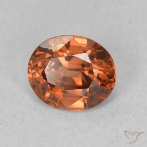 9,17 ctw natürlicher Medium Dark-Orange Zirkon, Oval, VVS-VS