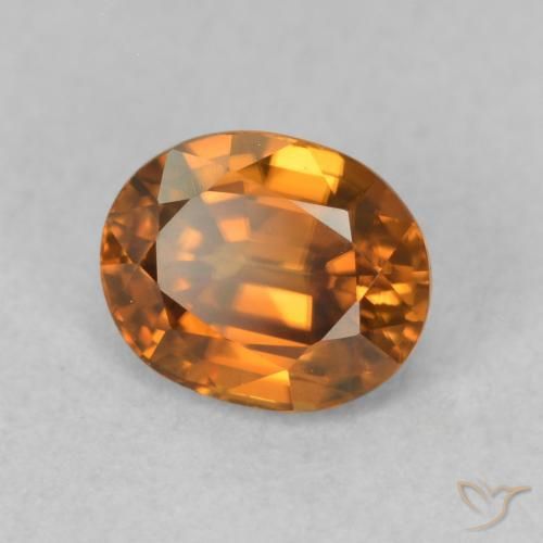 9,17 ctw natürlicher Tiefes bräunliches Orange Zirkon, Oval, VVS-VS