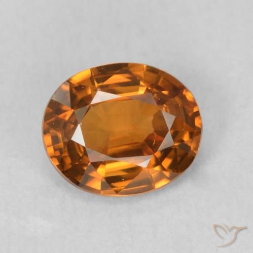 0.84ct Natürlicher Medium Dark-Orange Zirkon, Oval, VVS-VS