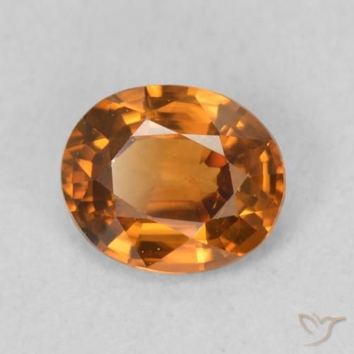9,17 ctw natürlicher Medium Dark-Orange Zirkon, Oval, VVS-VS