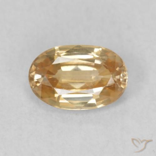 0.70ct Natürlicher Helles Pfirsichgold Zirkon, Oval, VVS-VS