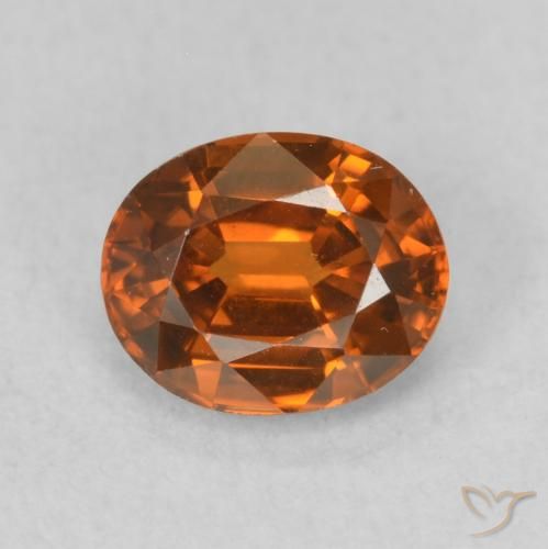 0.93ct Natürlicher Medium Dark-Orange Zirkon, Oval, VVS-VS