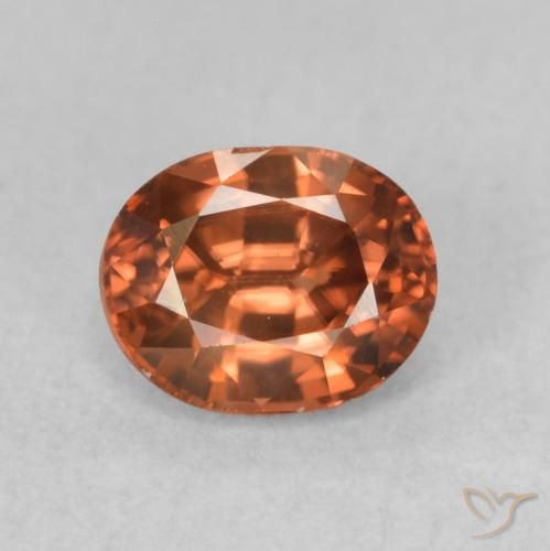 0.94ct Natürlicher tieforange Zirkon, Oval, VVS-VS
