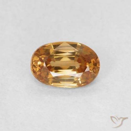 0.74ct Natürlicher Mittelorange Zirkon, Oval, VVS