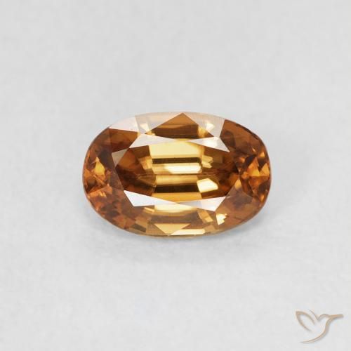 0.80ct Natürlicher Mittelorange Zirkon, Oval, VVS