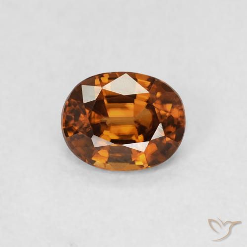 0.62ct Natürlicher Amber Orange Zirkon, Oval, VVS, Photo A