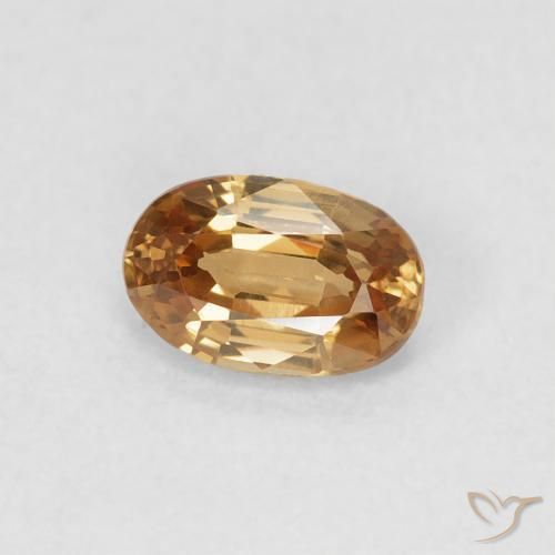 9,17 ctw natürlicher Golden-Pfirsich Zirkon, Oval, VVS