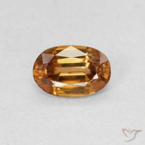 0.76ct Natürlicher gold-braun Zirkon, Oval, VVS, Photo A