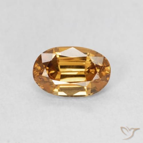 0.74ct Natürlicher Mittleres Gold Zirkon, Oval, VVS