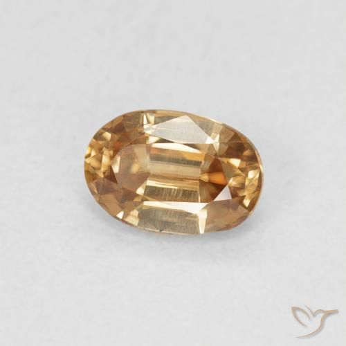 9,17 ctw natürlicher Golden-Pfirsich Zirkon, Oval, VVS