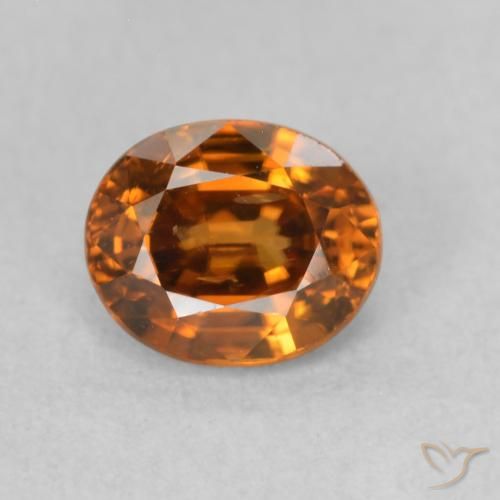 1.19ct Natürlicher Medium Dark-Orange Zirkon, Oval, VS, Photo A