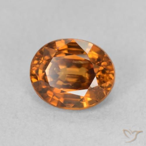 9,17 ctw natürlicher Medium Dark-Orange Zirkon, Oval, VS