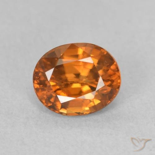1.04ct Natürlicher tieforange Zirkon, Oval, VS