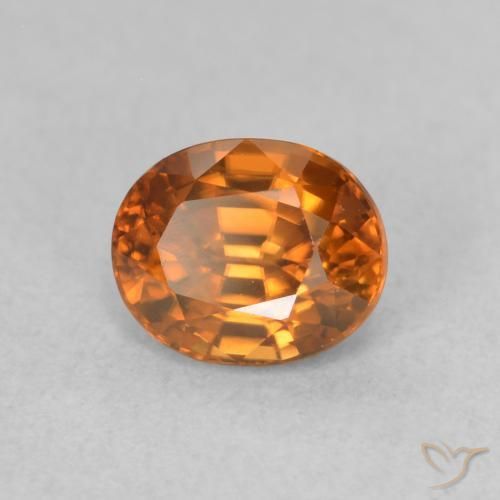 9,17 ctw natürlicher tieforange Zirkon, Oval, VS