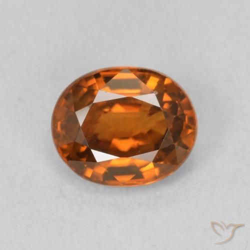 1.03ct Natürlicher tieforange Zirkon, Oval, VVS-VS