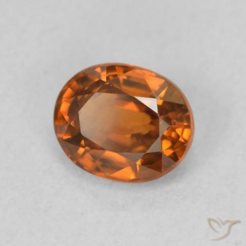 9,17 ctw natürlicher tieforange Zirkon, Oval, VVS-VS