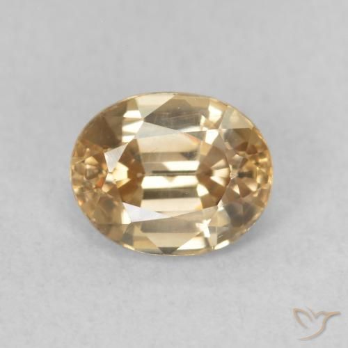 1.01ct Natürlicher Golden Zirkon, Oval, VVS-VS