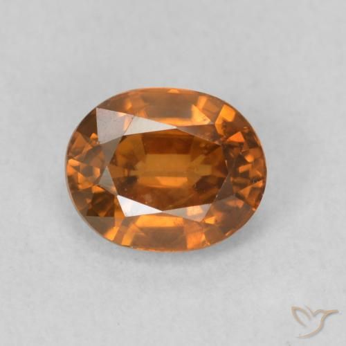 1.00ct Natürlicher Medium Dark-Orange Zirkon, Oval, VS