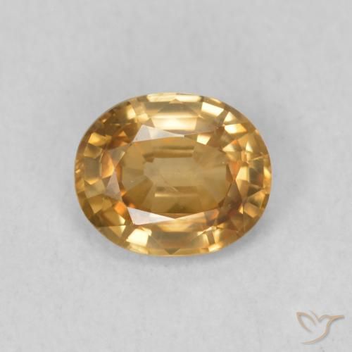 0.82ct Natürlicher Mittleres Gold Zirkon, Oval, VS