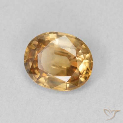 9,17 ctw natürlicher Mittleres Gold Zirkon, Oval, VS