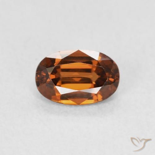 0.82ct Natürlicher Medium Dark-Orange Zirkon, Oval, VVS