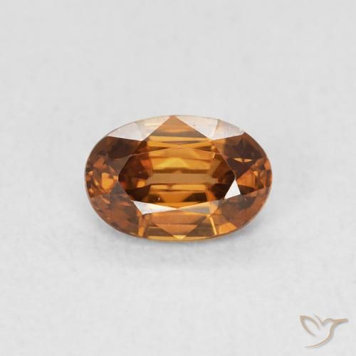 0.72ct Natürlicher orange-braun Zirkon, Oval, VVS