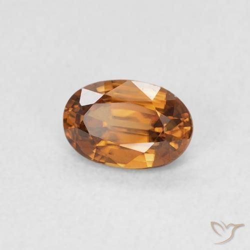 9,17 ctw natürlicher orange-braun Zirkon, Oval, VVS