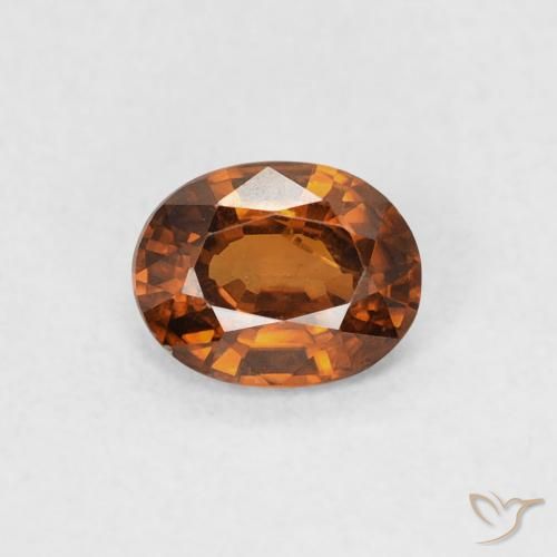 0.51ct Natürlicher Medium Dark-Orange Zirkon, Oval, VVS-VS