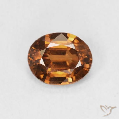 0.90ct Natürlicher Erde Orange Zirkon, Oval, VVS-VS
