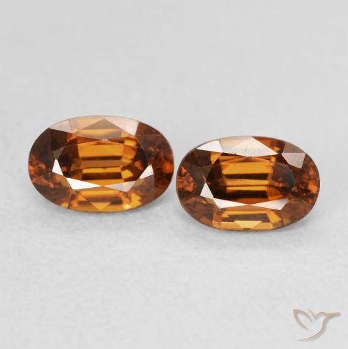 1.65ctw Natürlicher Dunkelorange Zirkon, Oval, VVS