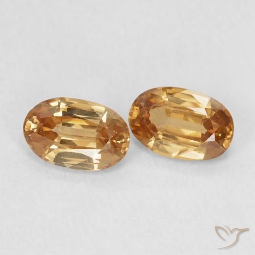 1.40 ct natürliche tieforange Zirkon-Edelsteine, Oval, VVS